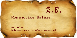 Romanovics Balázs névjegykártya