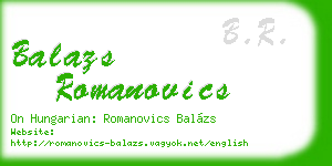 balazs romanovics business card
